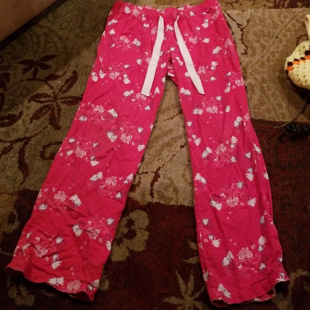 Red winter pajama pants